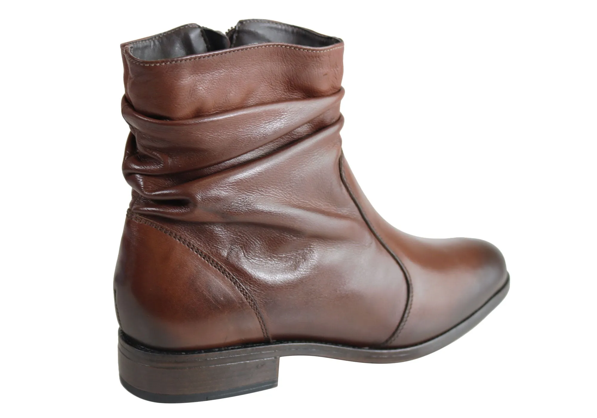 Villione Jean Womens Comfortable Leather Ankle Boots Made In Brazil