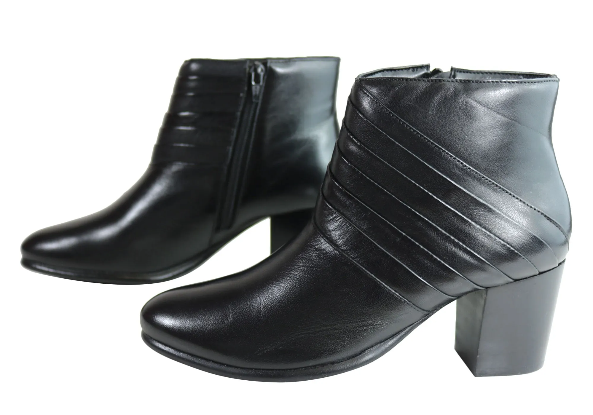 Villione Skyler Womens Comfortable Leather Ankle Boots Made In Brazil