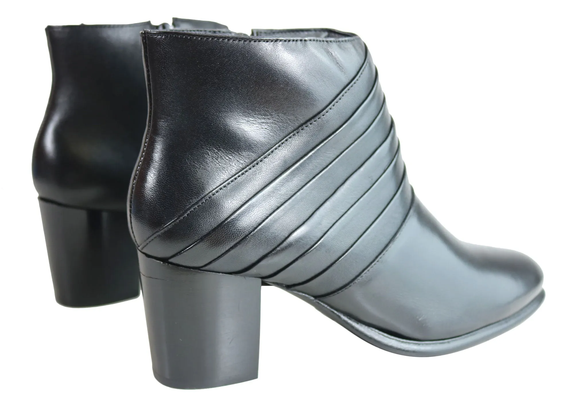 Villione Skyler Womens Comfortable Leather Ankle Boots Made In Brazil