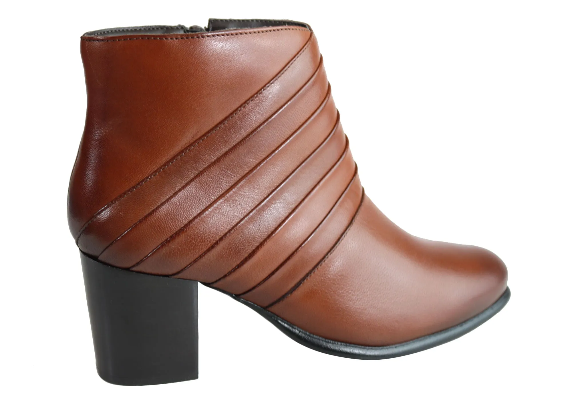 Villione Skyler Womens Comfortable Leather Ankle Boots Made In Brazil