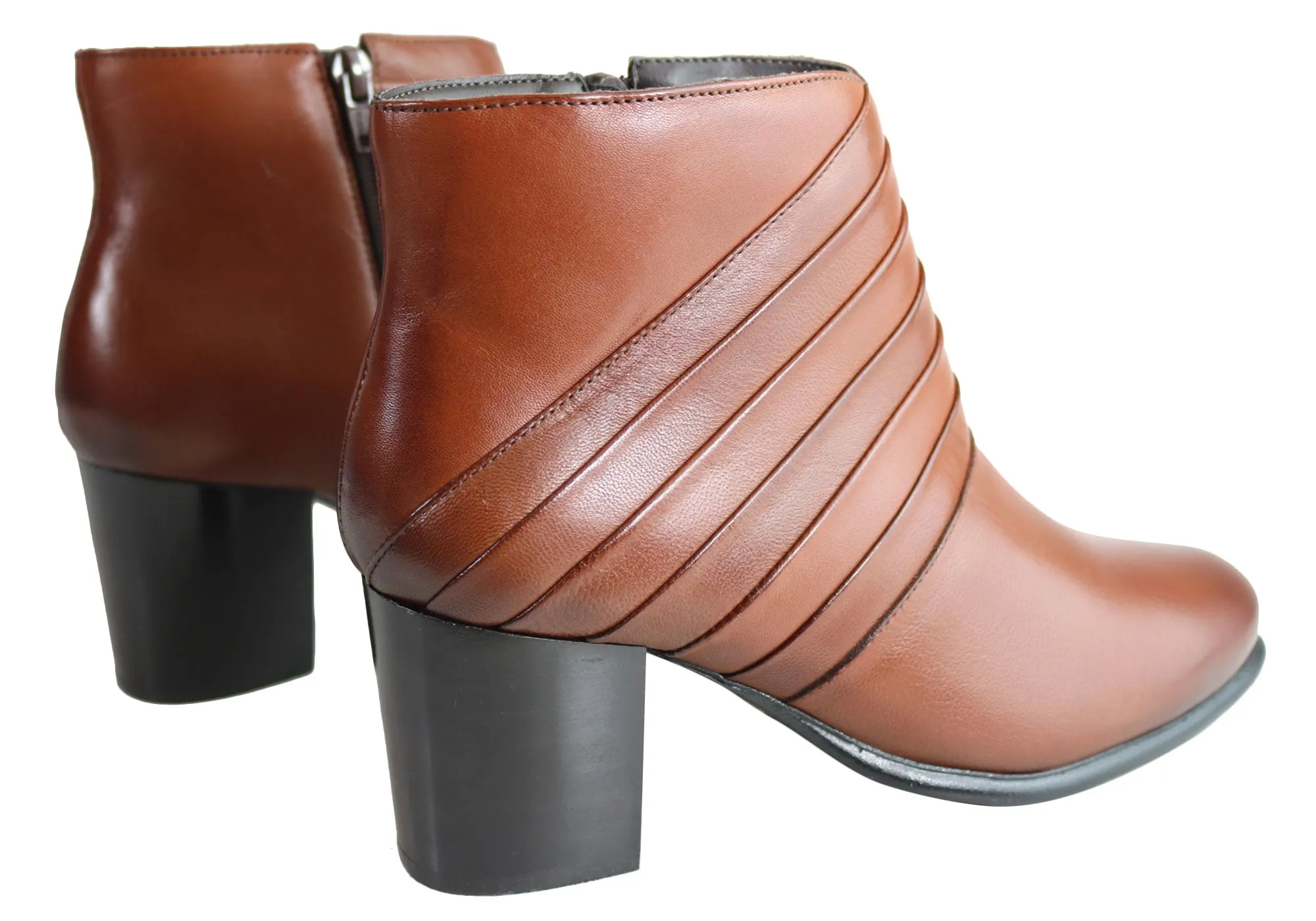 Villione Skyler Womens Comfortable Leather Ankle Boots Made In Brazil