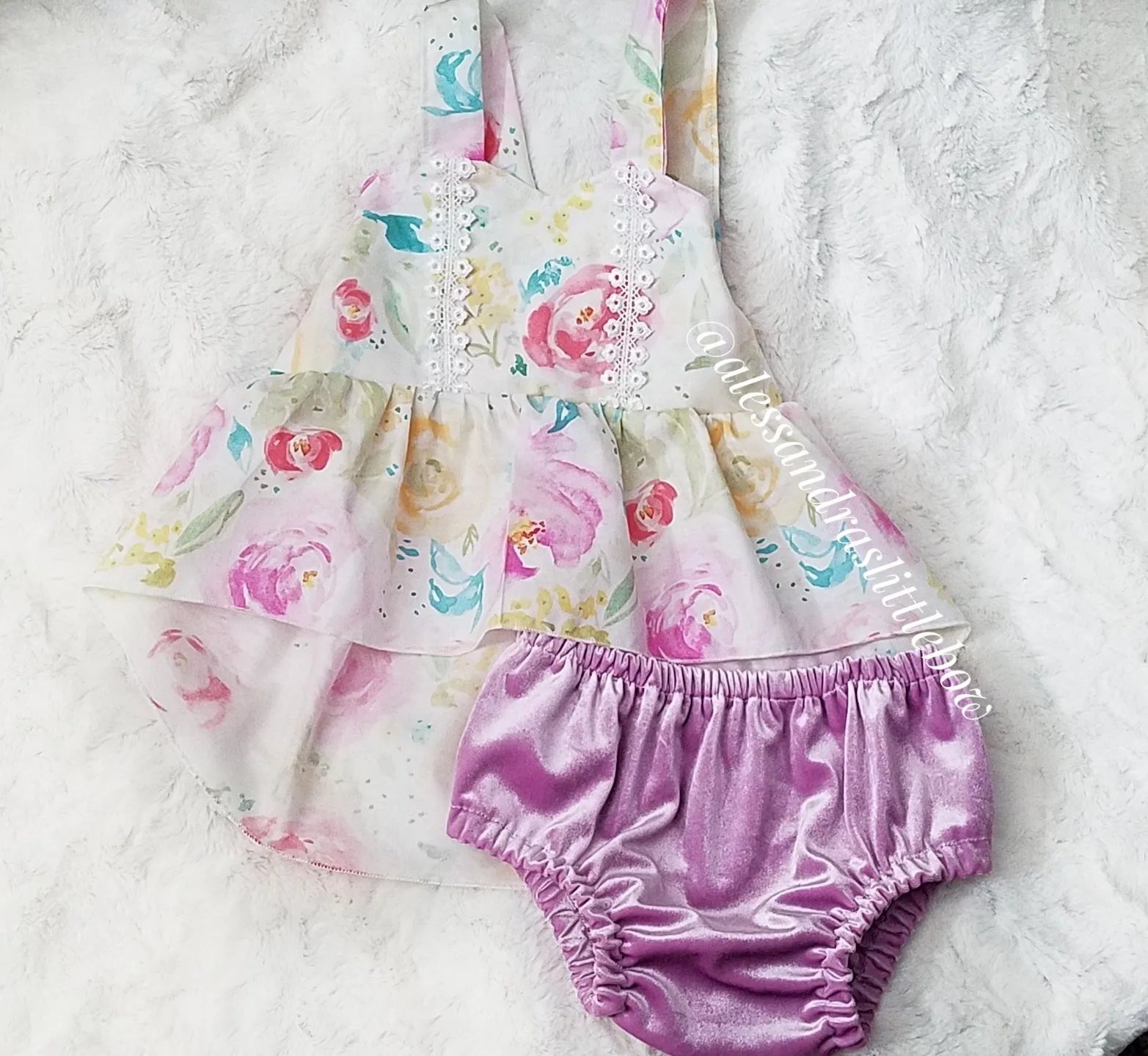 Watercolor floral high low swing set