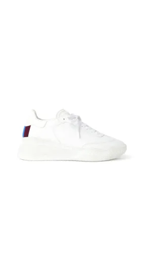 White loop lace-up sneakers.