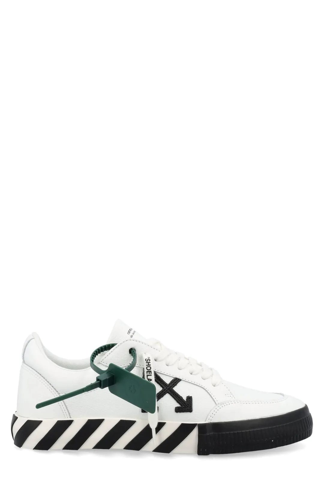 White Low-Top Lace-Up Sneakers