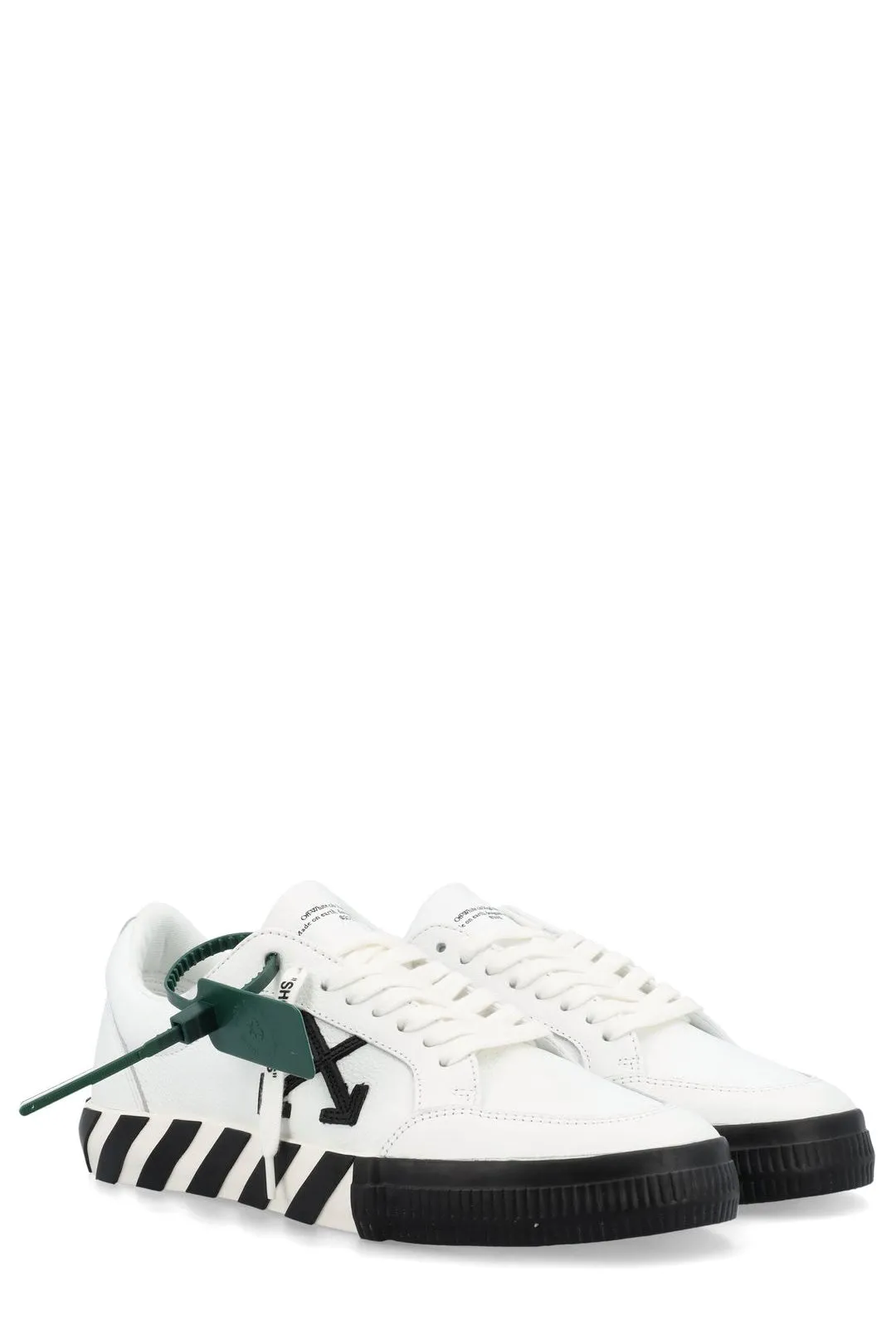 White Low-Top Lace-Up Sneakers