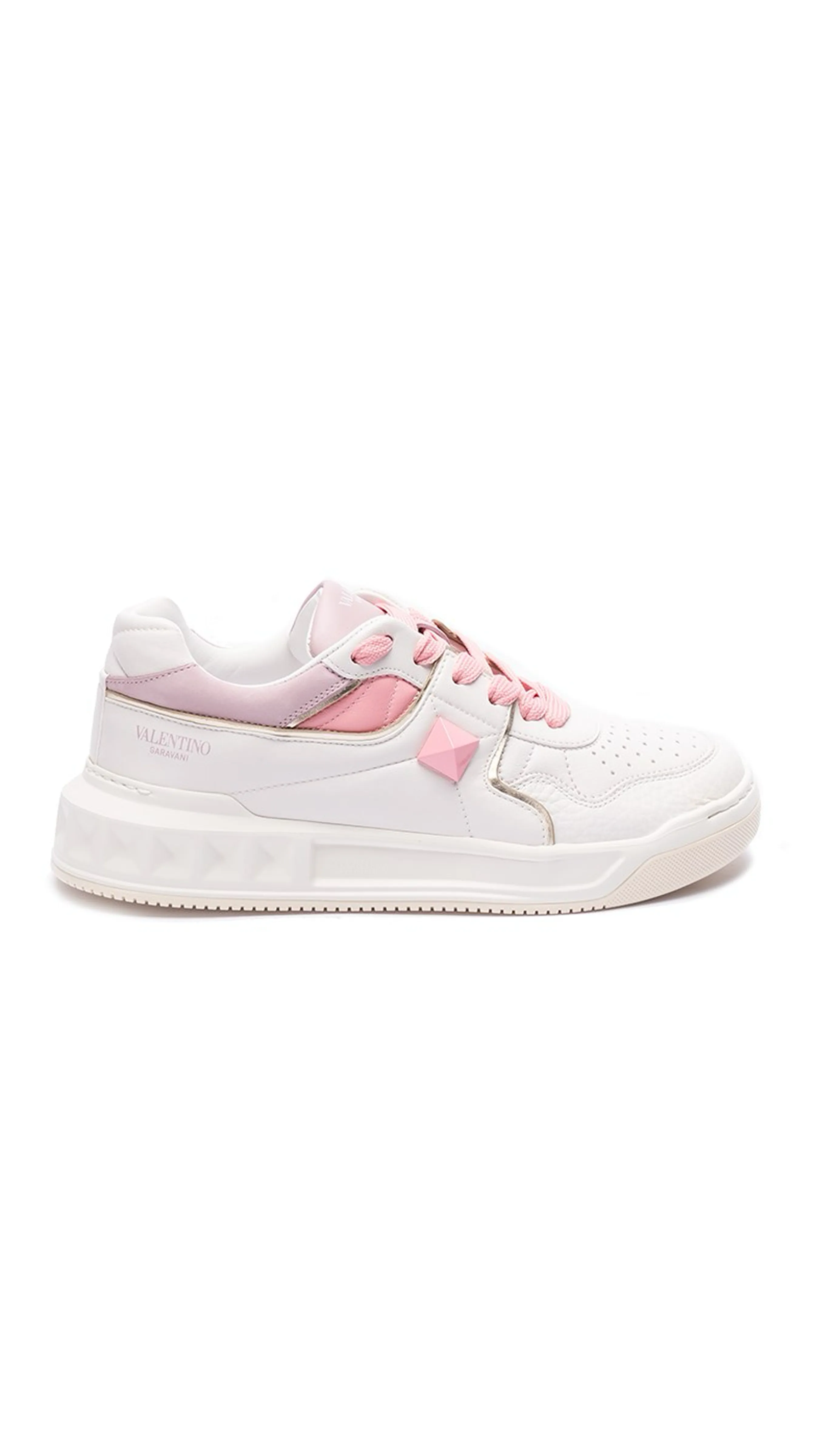 White Pink Low Top Sneakers