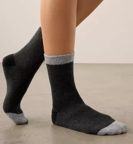 White Warren Cashmere Colorblock Sock