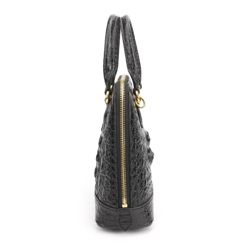 Women's Crocodile Skin Shell Shape Small Shoulder Messenger Handbag