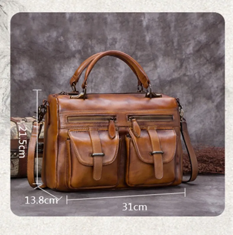 Women's Luxury Vintage Soft Genuine Leather Shoulder Messenger Handbag