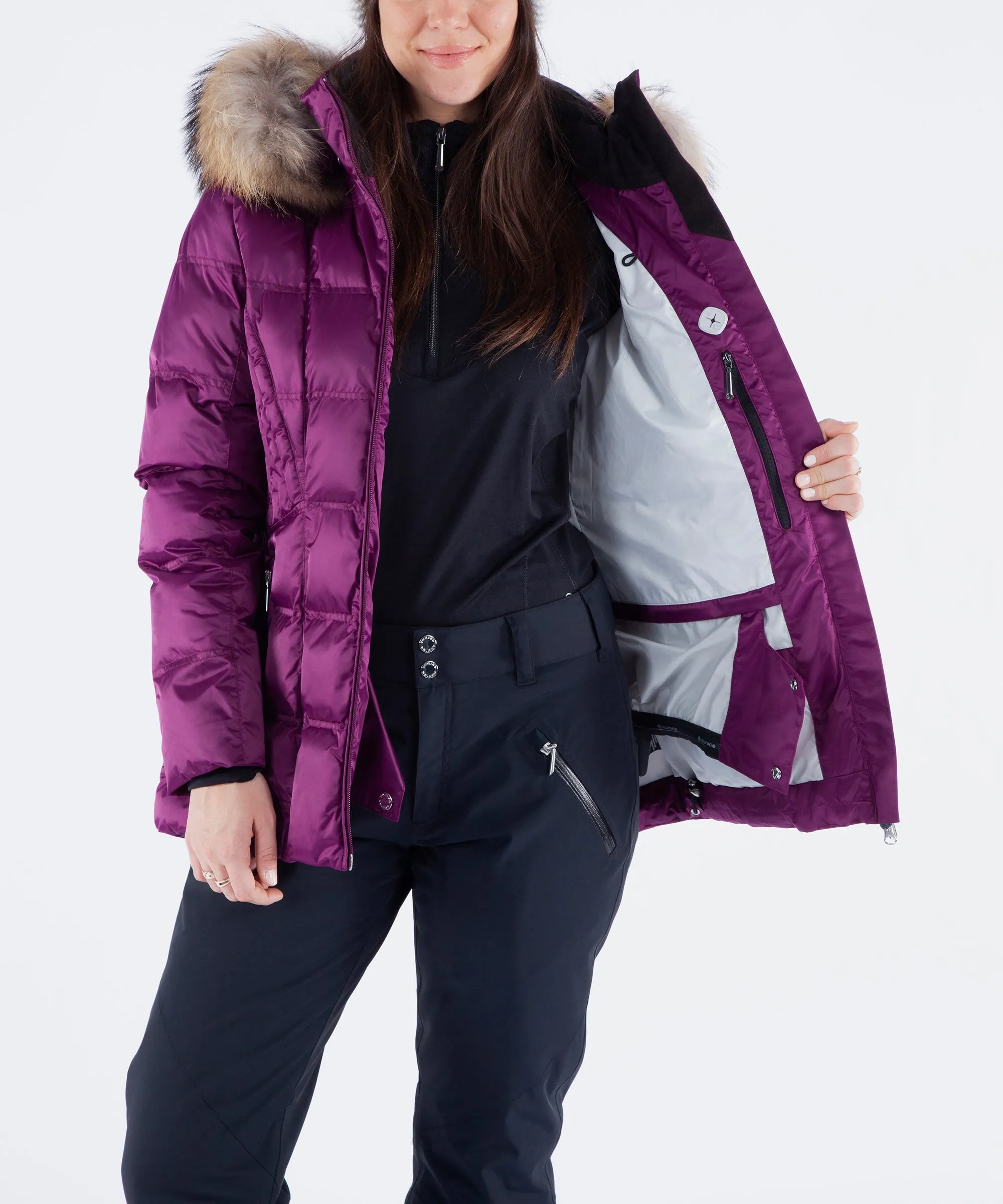 Women's Nikki Quilted Jacket with Removable Fur Ruff