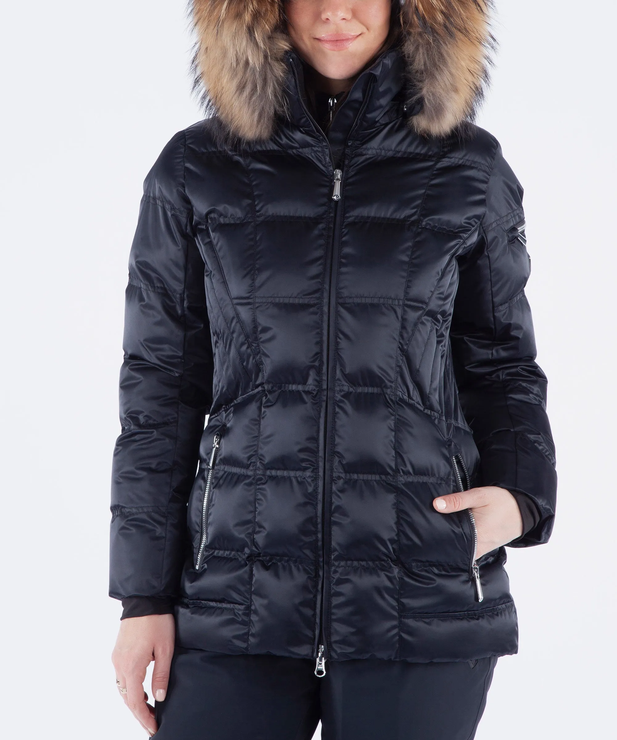 Women's Nikki Quilted Jacket with Removable Fur Ruff