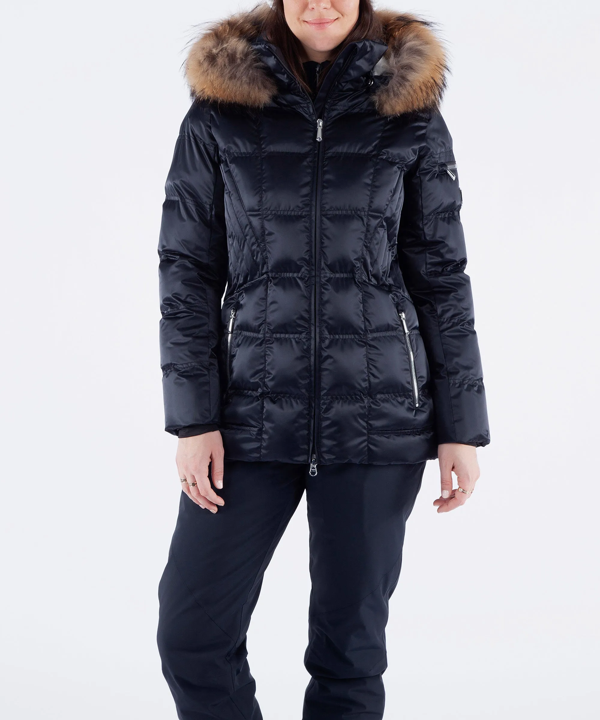 Women's Nikki Quilted Jacket with Removable Fur Ruff