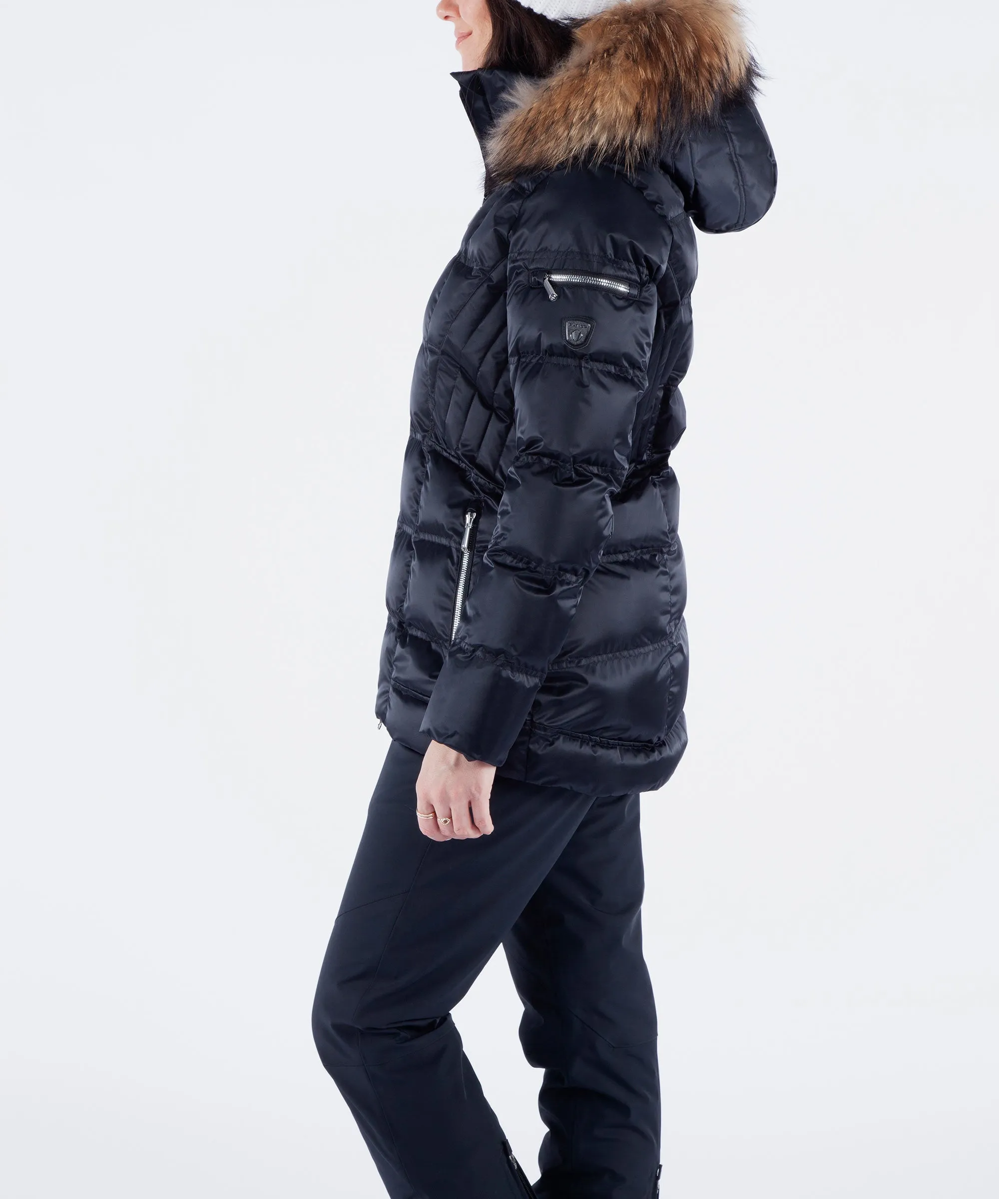 Women's Nikki Quilted Jacket with Removable Fur Ruff