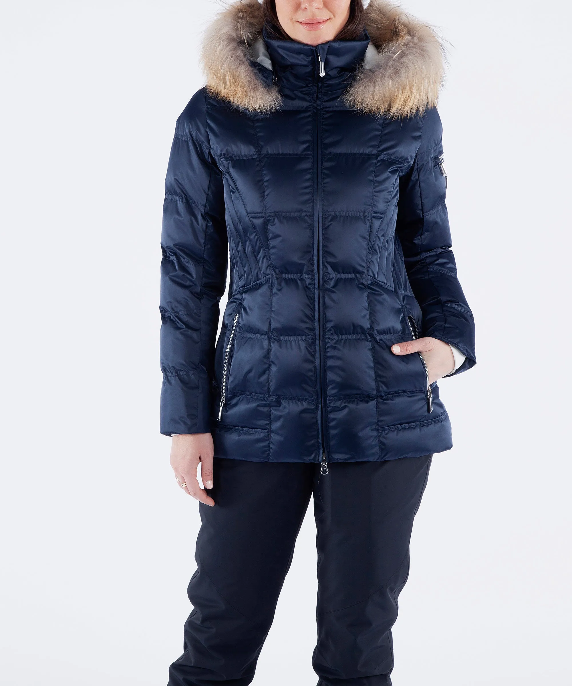 Women's Nikki Quilted Jacket with Removable Fur Ruff