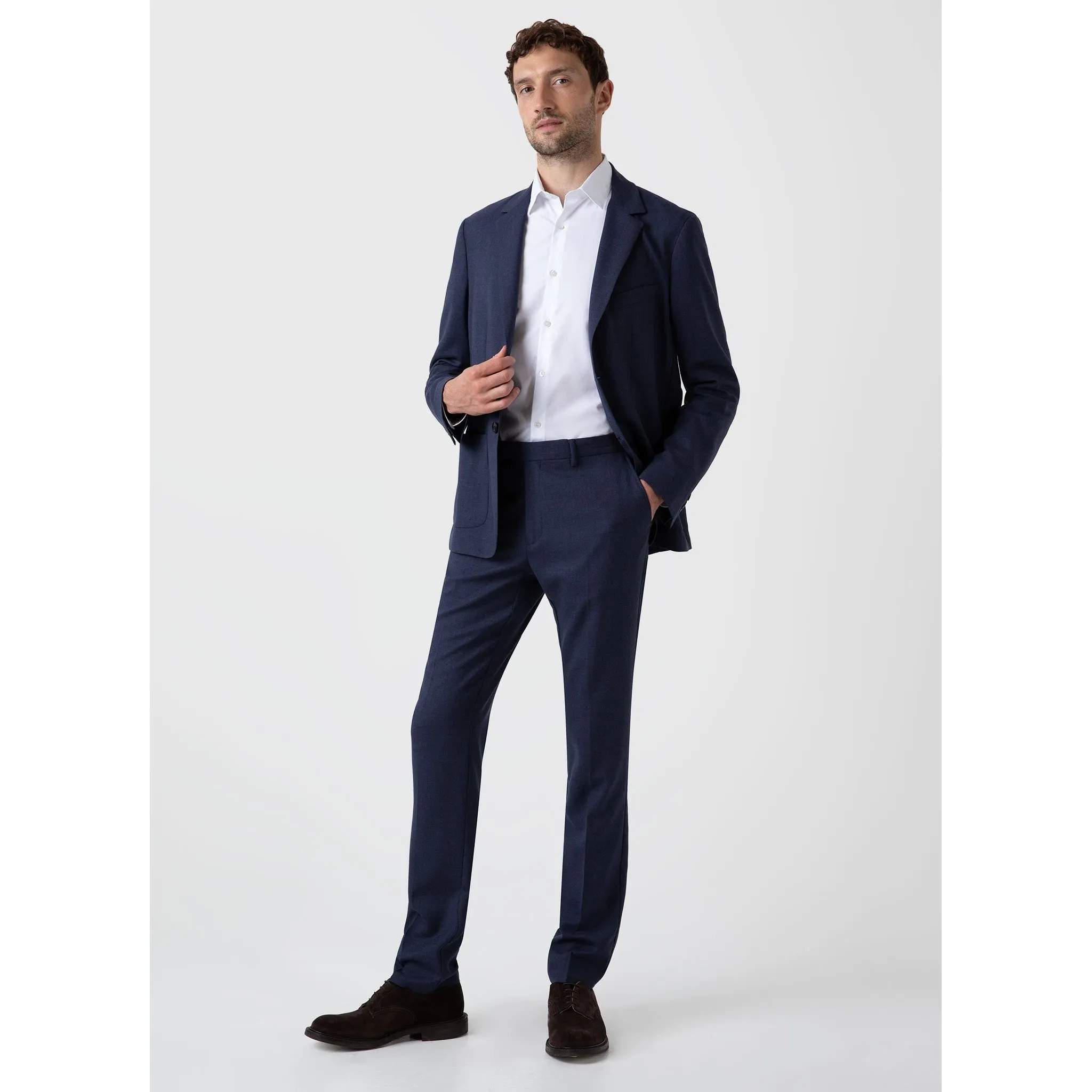 Wool Blazer | Men | Blue Melange