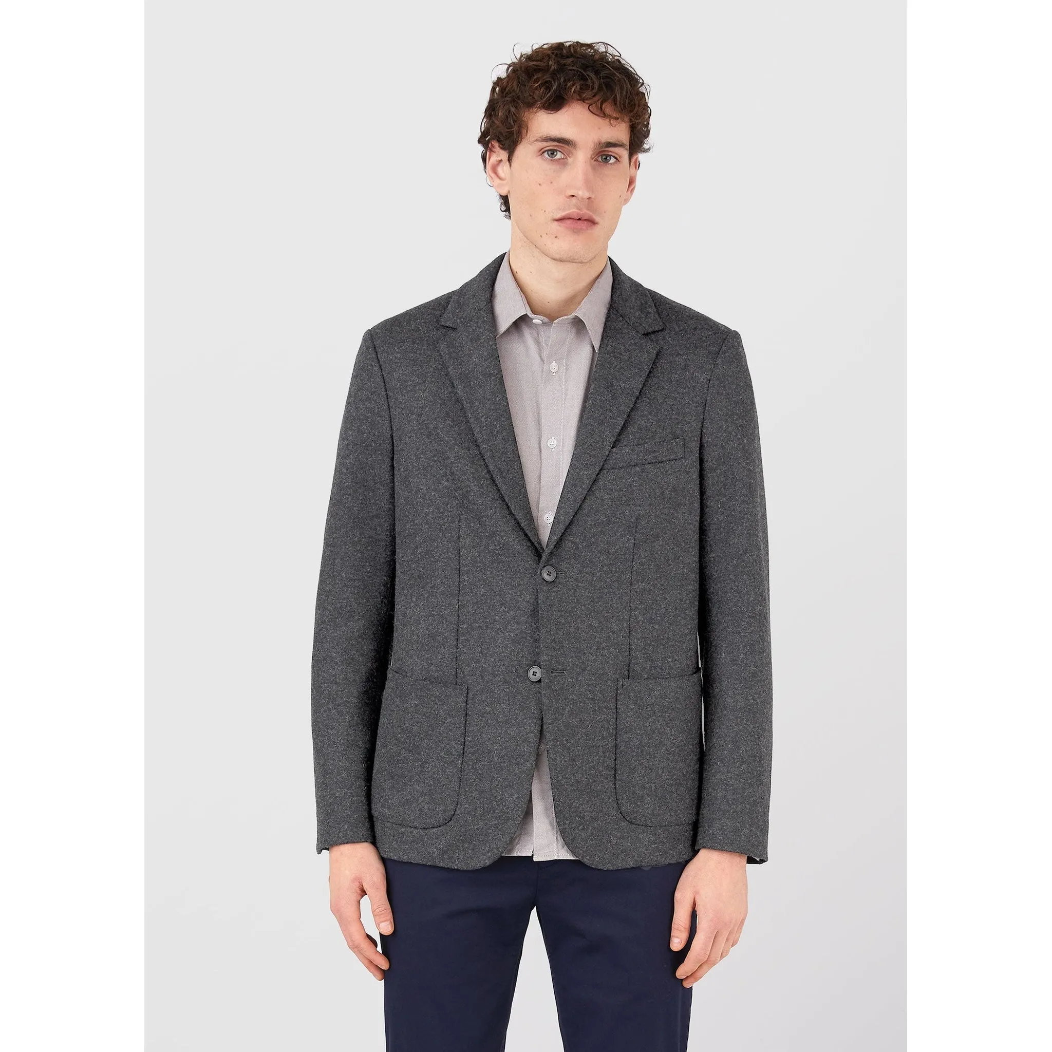 Wool Blazer | Men | Charcoal Melange