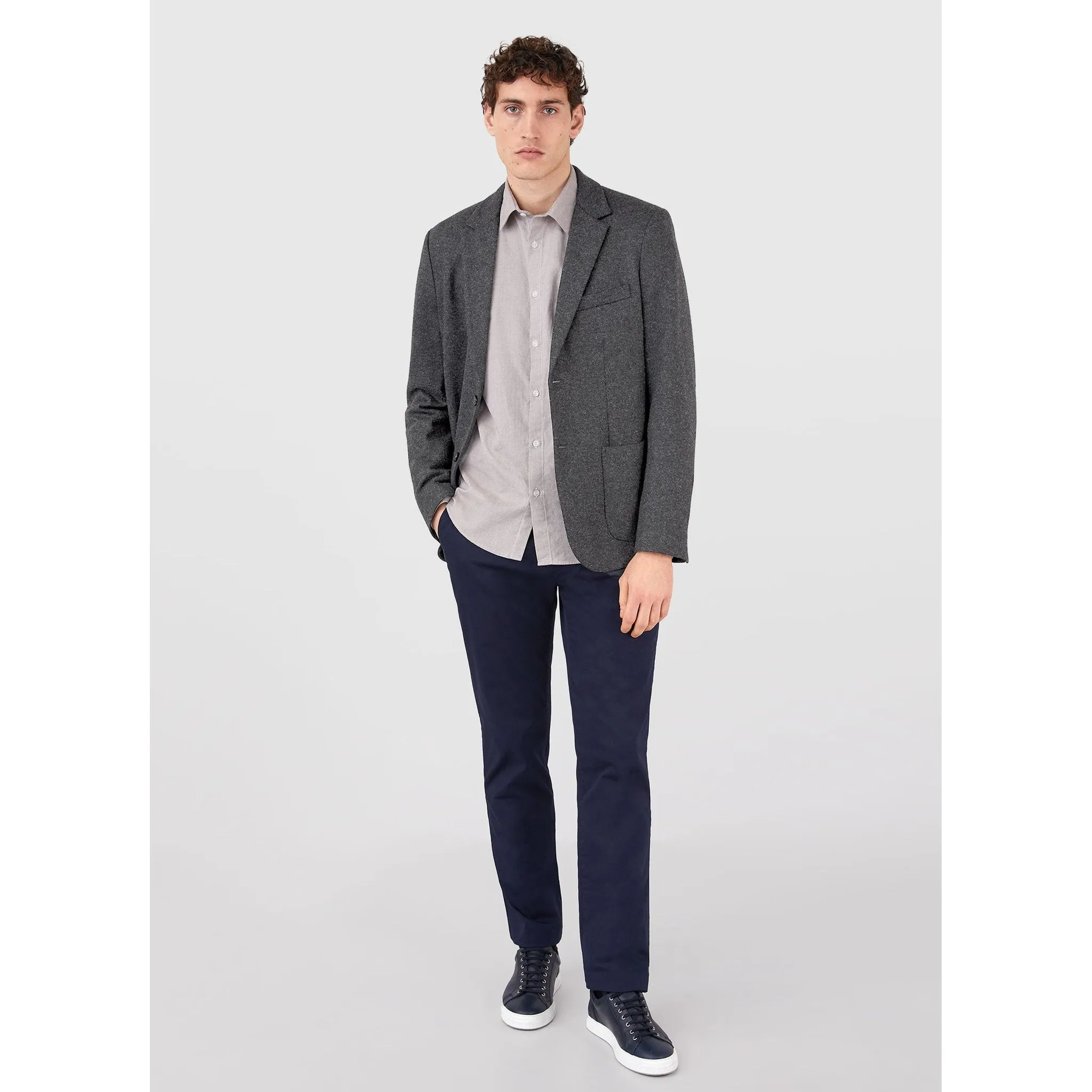 Wool Blazer | Men | Charcoal Melange