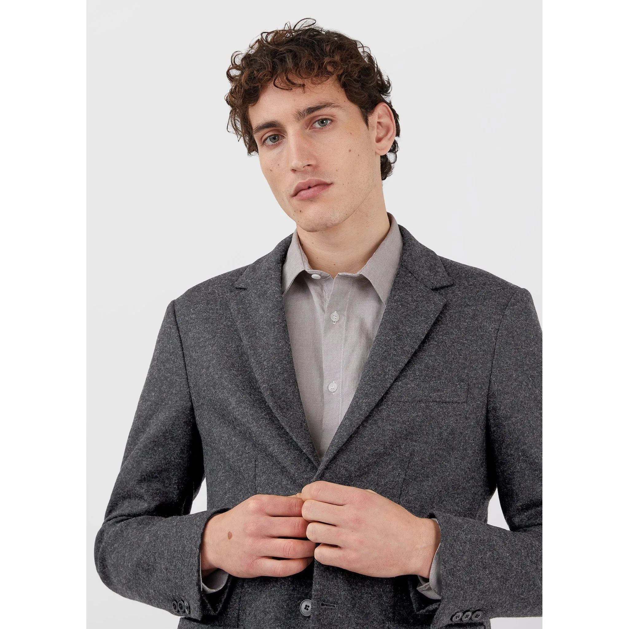 Wool Blazer | Men | Charcoal Melange