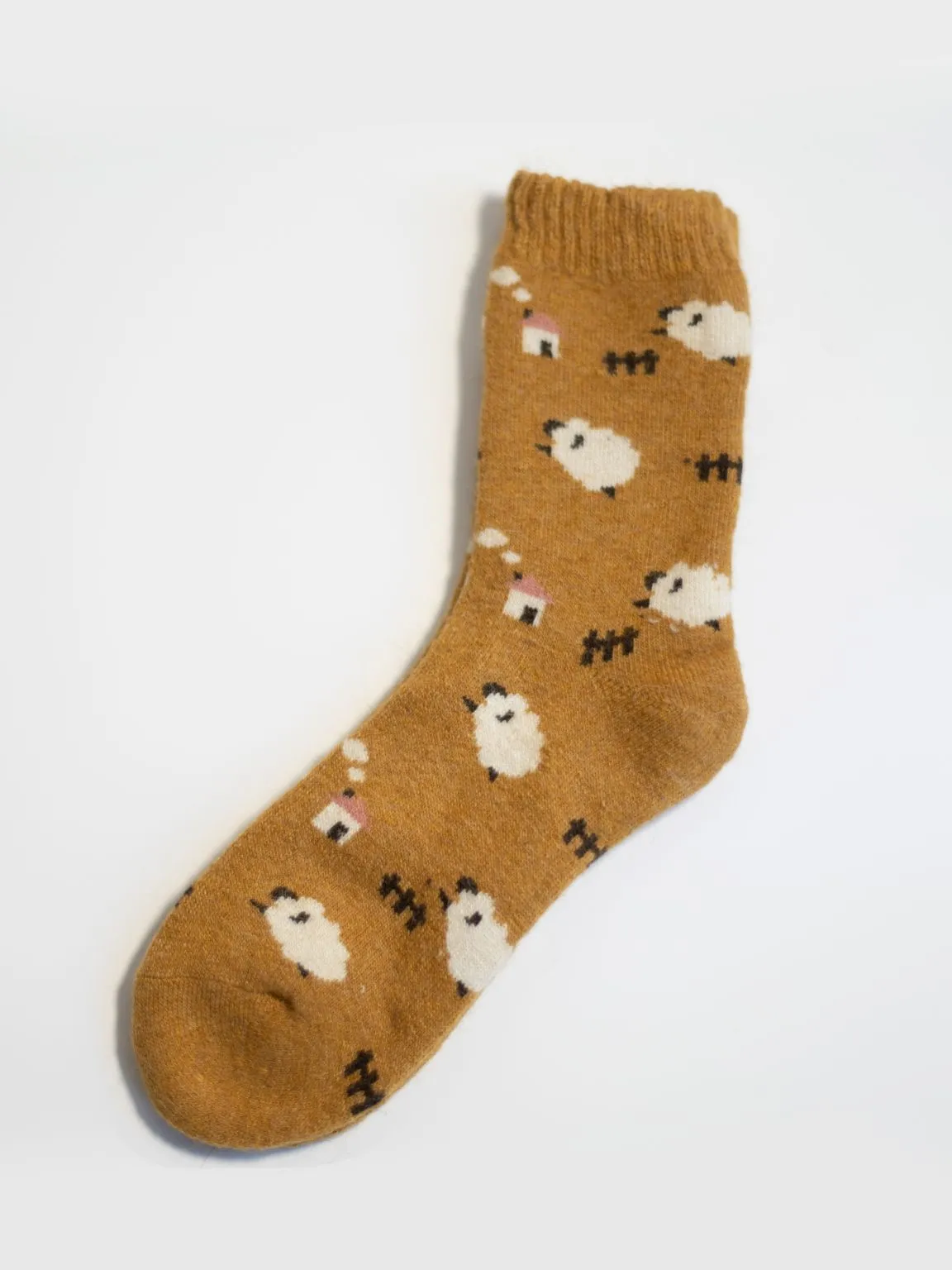 Wool blend sheep socks - tan color