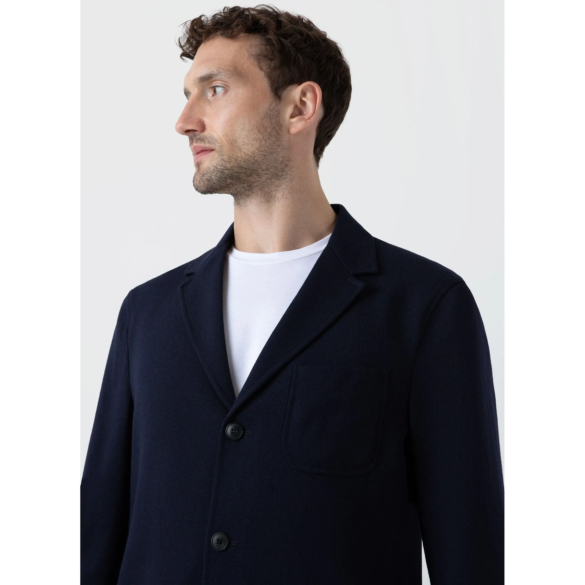 Wool Twill Blazer | Men | Dark Navy