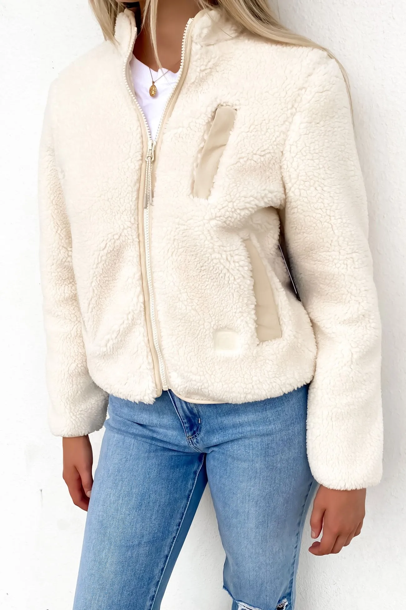 Wuzer Fuzzer Zip Sweater Cloud